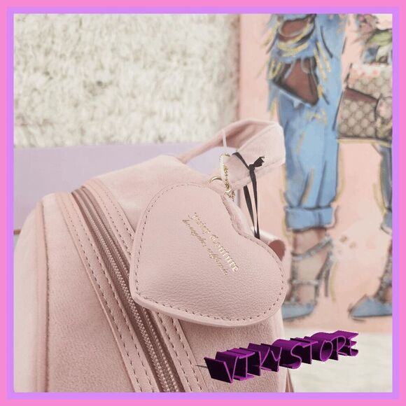 NWT ? {Juicy Couture}  Stylish Everyday Companion:  Pink Velvet Backpack with L